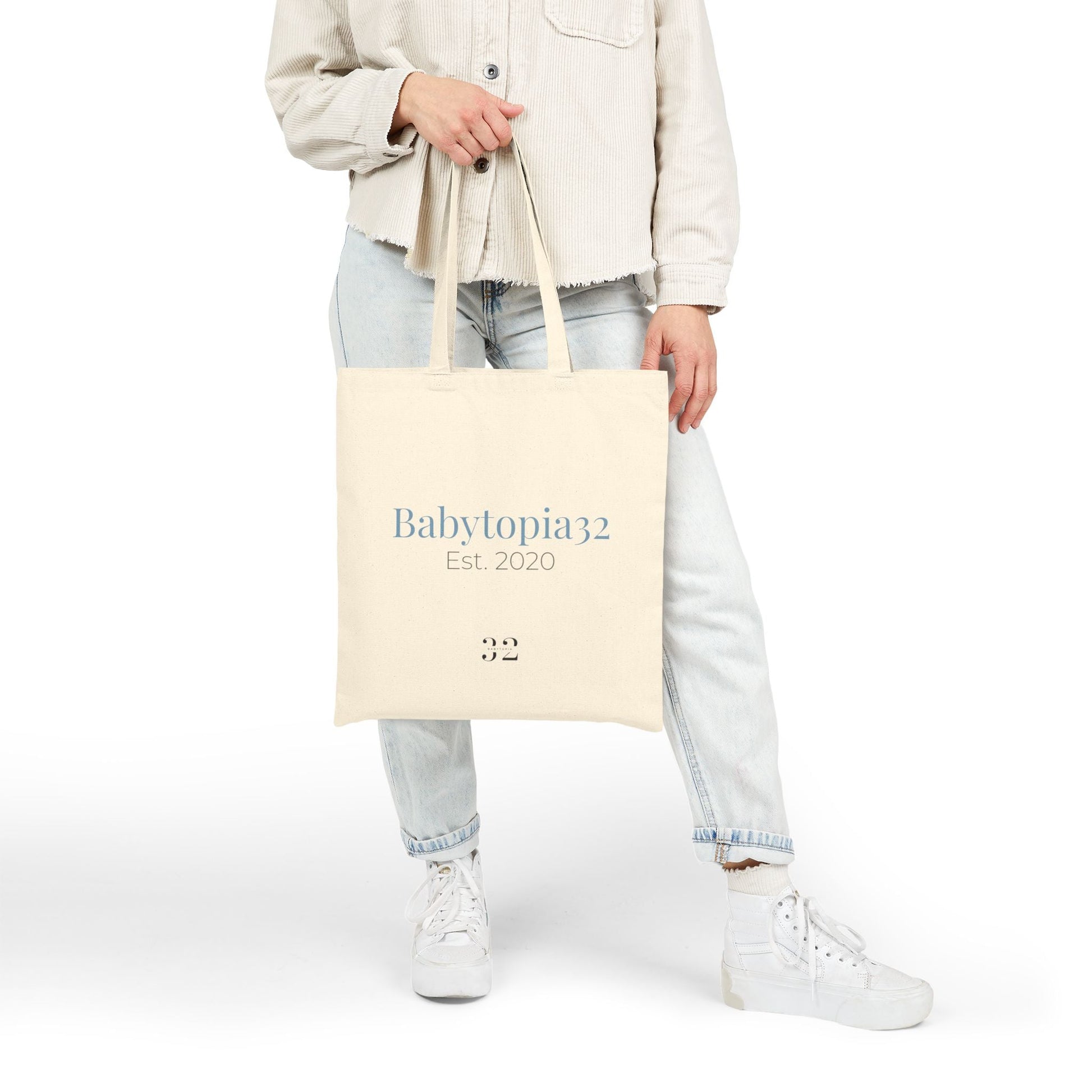 Babytopia32 logo Cotton Canvas Tote Bag | Brand Logo Tote - Babytopia32