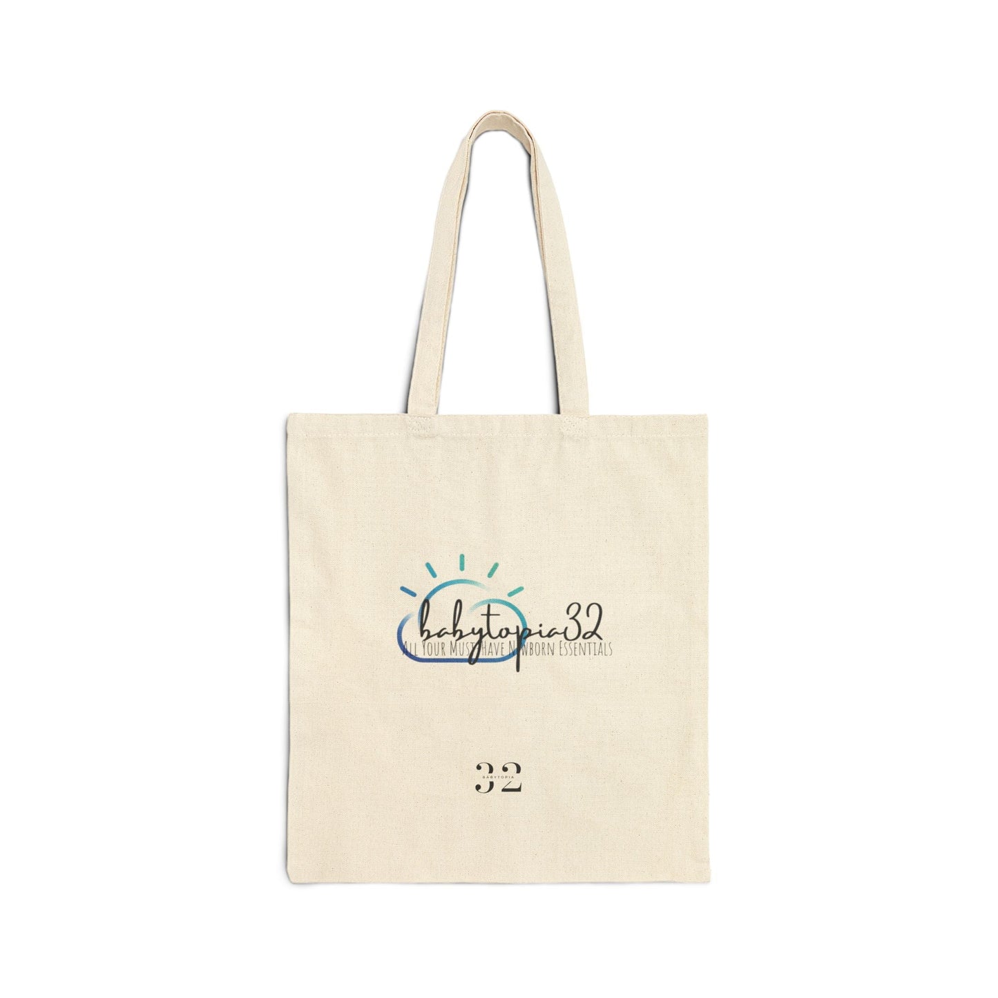 Babytopia32 logo Cotton Canvas Tote Bag | Brand Logo Tote - Babytopia32