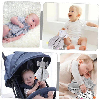 Elephant Baby Comforter Blanket — Soft Soothing Appease Towel & Rattle Toy for Newborns - Babytopia32