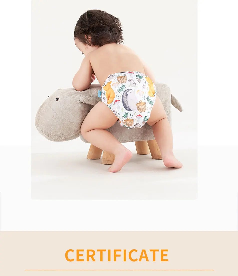 HappyFlute Reusable Cloth Diapers – Eco-Friendly Pocket Diapers, 4-Pack, Unisex (Fits 3–15 kg) - Babytopia32