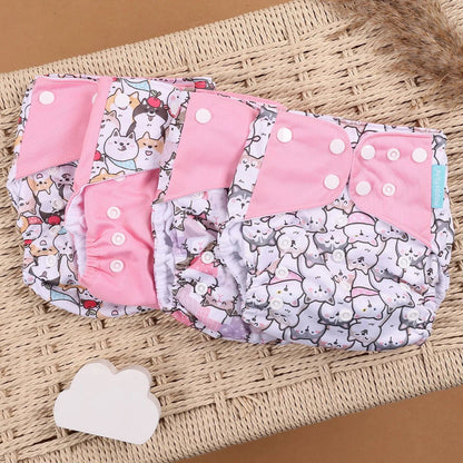 HappyFlute Reusable Cloth Diapers – Eco-Friendly Pocket Diapers, 4-Pack, Unisex (Fits 3–15 kg) - Babytopia32