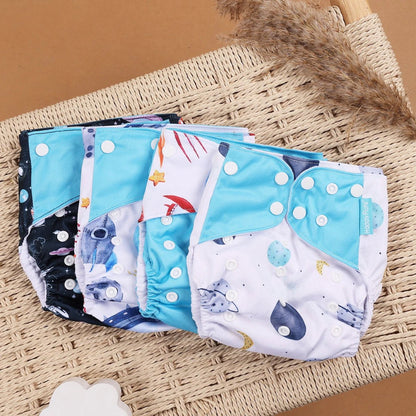 HappyFlute Reusable Cloth Diapers – Eco-Friendly Pocket Diapers, 4-Pack, Unisex (Fits 3–15 kg) - Babytopia32