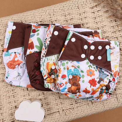 HappyFlute Reusable Cloth Diapers – Eco-Friendly Pocket Diapers, 4-Pack, Unisex (Fits 3–15 kg) - Babytopia32