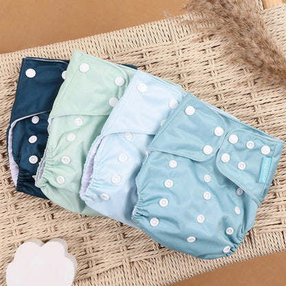 HappyFlute Reusable Cloth Diapers – Eco-Friendly Pocket Diapers, 4-Pack, Unisex (Fits 3–15 kg) - Babytopia32