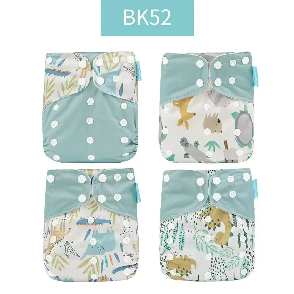 HappyFlute Reusable Cloth Diapers – Eco-Friendly Pocket Diapers, 4-Pack, Unisex (Fits 3–15 kg) - Babytopia32