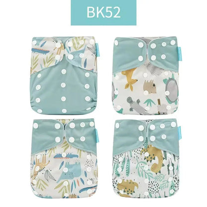 HappyFlute Reusable Cloth Diapers – Eco-Friendly Pocket Diapers, 4-Pack, Unisex (Fits 3–15 kg) - Babytopia32