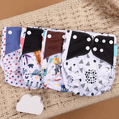 HappyFlute Reusable Cloth Diapers – Eco-Friendly Pocket Diapers, 4-Pack, Unisex (Fits 3–15 kg) - Babytopia32