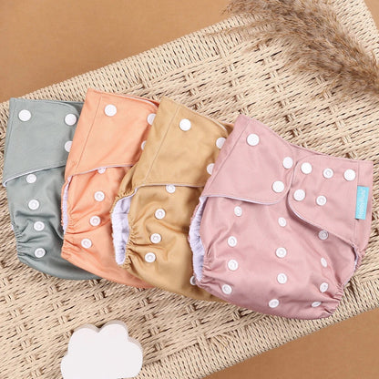 HappyFlute Reusable Cloth Diapers – Eco-Friendly Pocket Diapers, 4-Pack, Unisex (Fits 3–15 kg) - Babytopia32