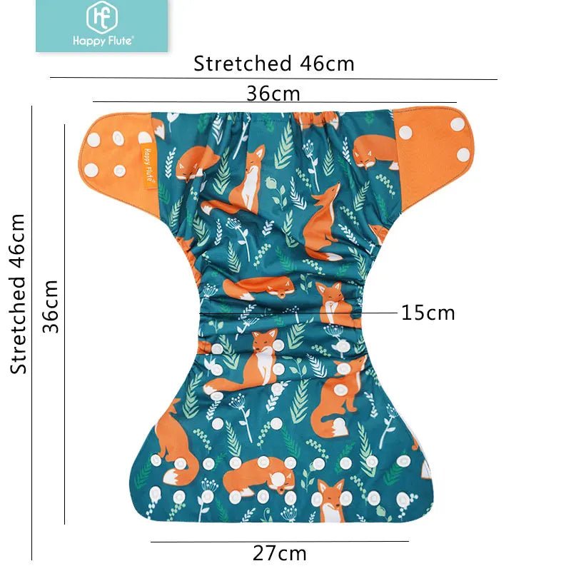HappyFlute Reusable Cloth Diapers – Eco-Friendly Pocket Diapers, 4-Pack, Unisex (Fits 3–15 kg) - Babytopia32