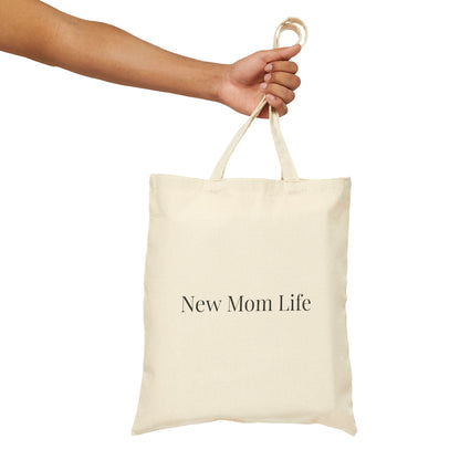 New Mom Life Tote bag | Cotton Canvas Mom Tote, Baby Essentials Shopper - Babytopia32