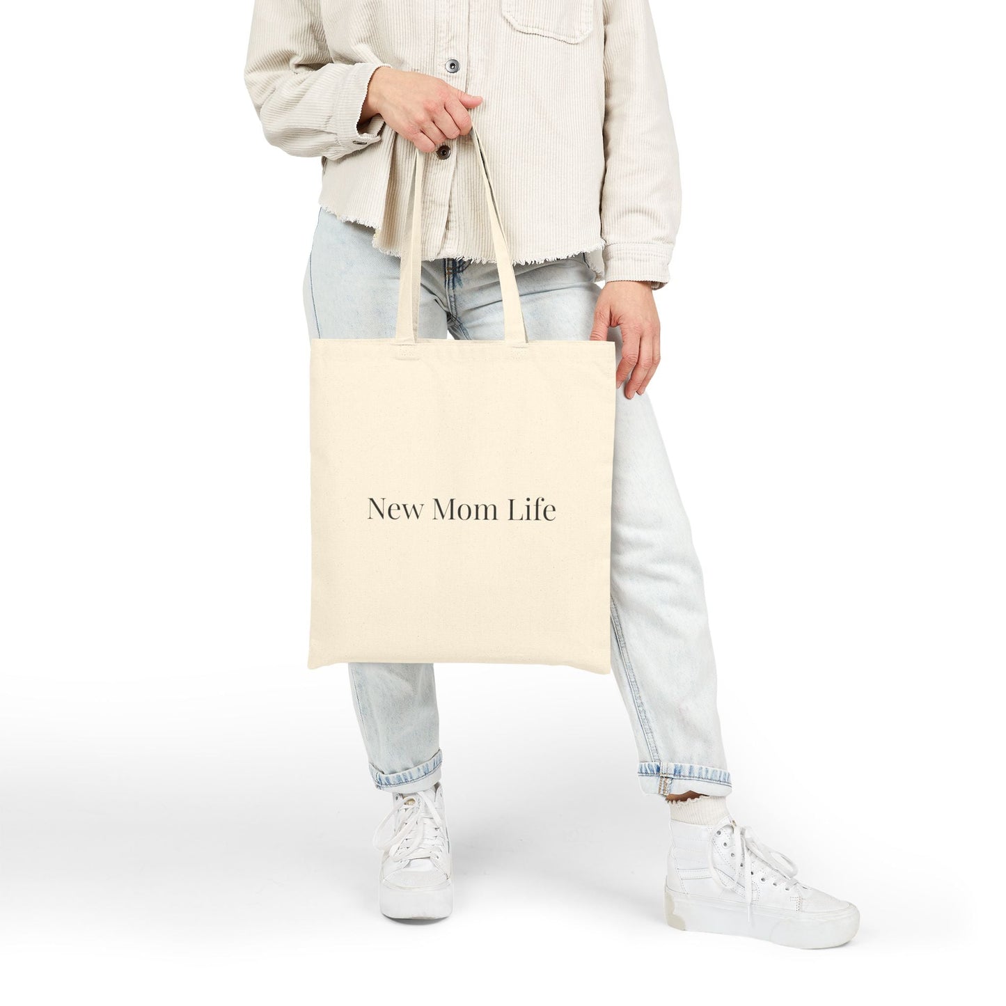New Mom Life Tote bag | Cotton Canvas Mom Tote, Baby Essentials Shopper - Babytopia32