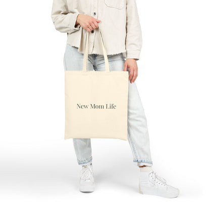 New Mom Life Tote bag | Cotton Canvas Mom Tote, Baby Essentials Shopper - Babytopia32
