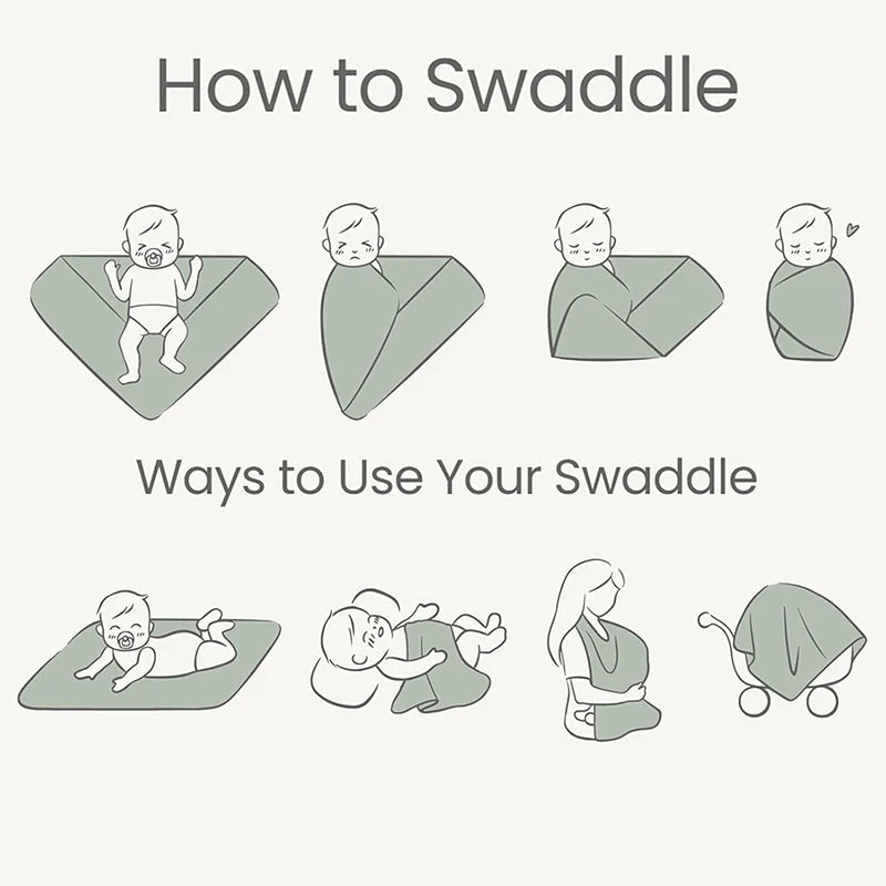 Newborn Baby Swaddle Set — Receiving Blanket, Matching Headband & Beanie | 4-Piece Gift Set - Babytopia32