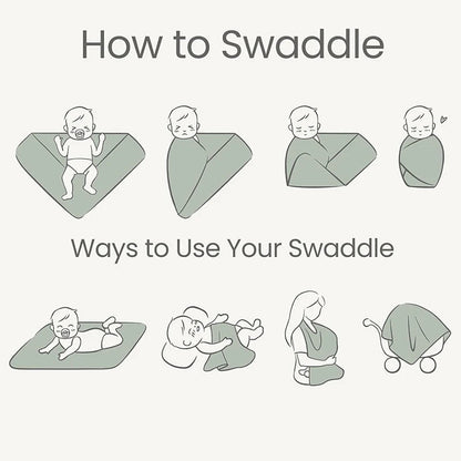 Newborn Baby Swaddle Set — Receiving Blanket, Matching Headband & Beanie | 4-Piece Gift Set - Babytopia32