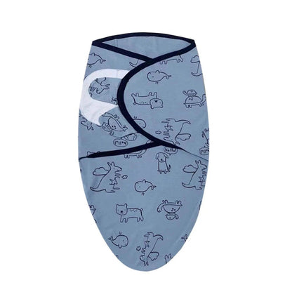 Newborn Swaddle Blanket & Hat Set — 100% Cotton Cartoon Print, Adjustable Wrap for 0–6 Months - Babytopia32