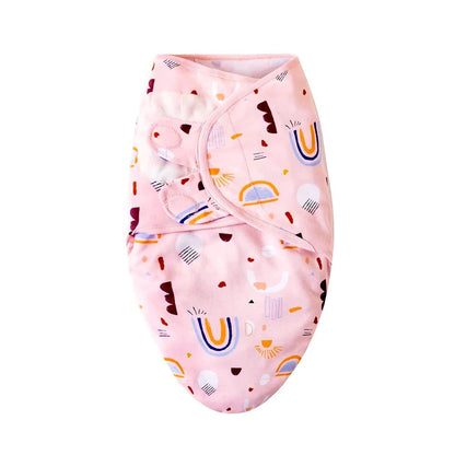 Newborn Swaddle Blanket & Hat Set — 100% Cotton Cartoon Print, Adjustable Wrap for 0–6 Months - Babytopia32