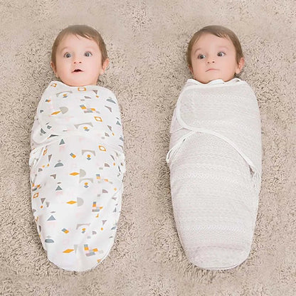 Newborn Swaddle Blanket & Hat Set — 100% Cotton Cartoon Print, Adjustable Wrap for 0–6 Months - Babytopia32