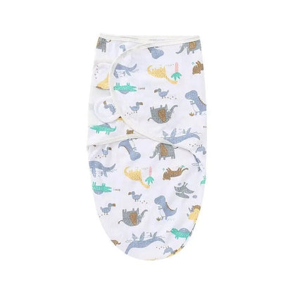 Newborn Swaddle Blanket & Hat Set — 100% Cotton Cartoon Print, Adjustable Wrap for 0–6 Months - Babytopia32