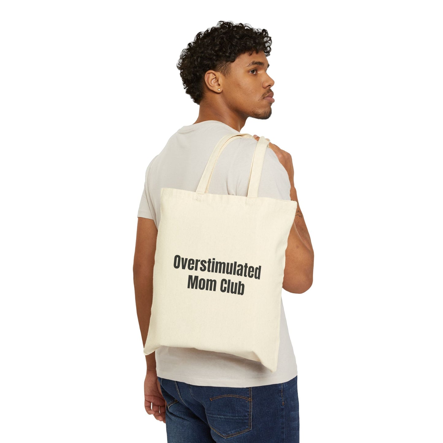 Overstimulated Mom Club Tote Bag | Funny Mom Quote Canvas Tote - Babytopia32