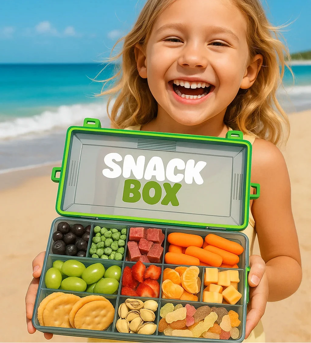 Portable Airtight Snack Box with Removable Compartments — Travel Food Storage for Charcuterie, Fruit & Candy - Babytopia32
