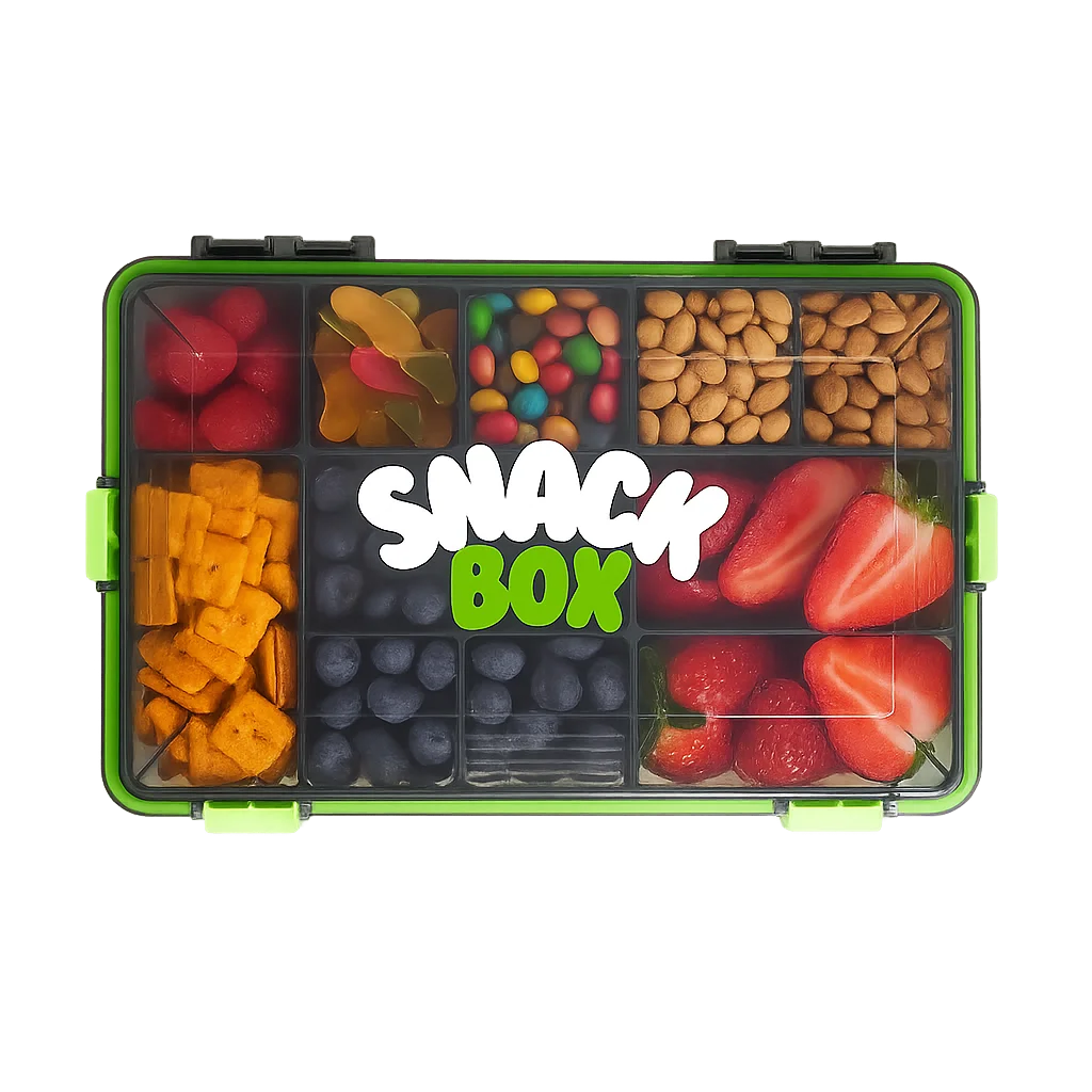 Portable Airtight Snack Box with Removable Compartments — Travel Food Storage for Charcuterie, Fruit & Candy - Babytopia32