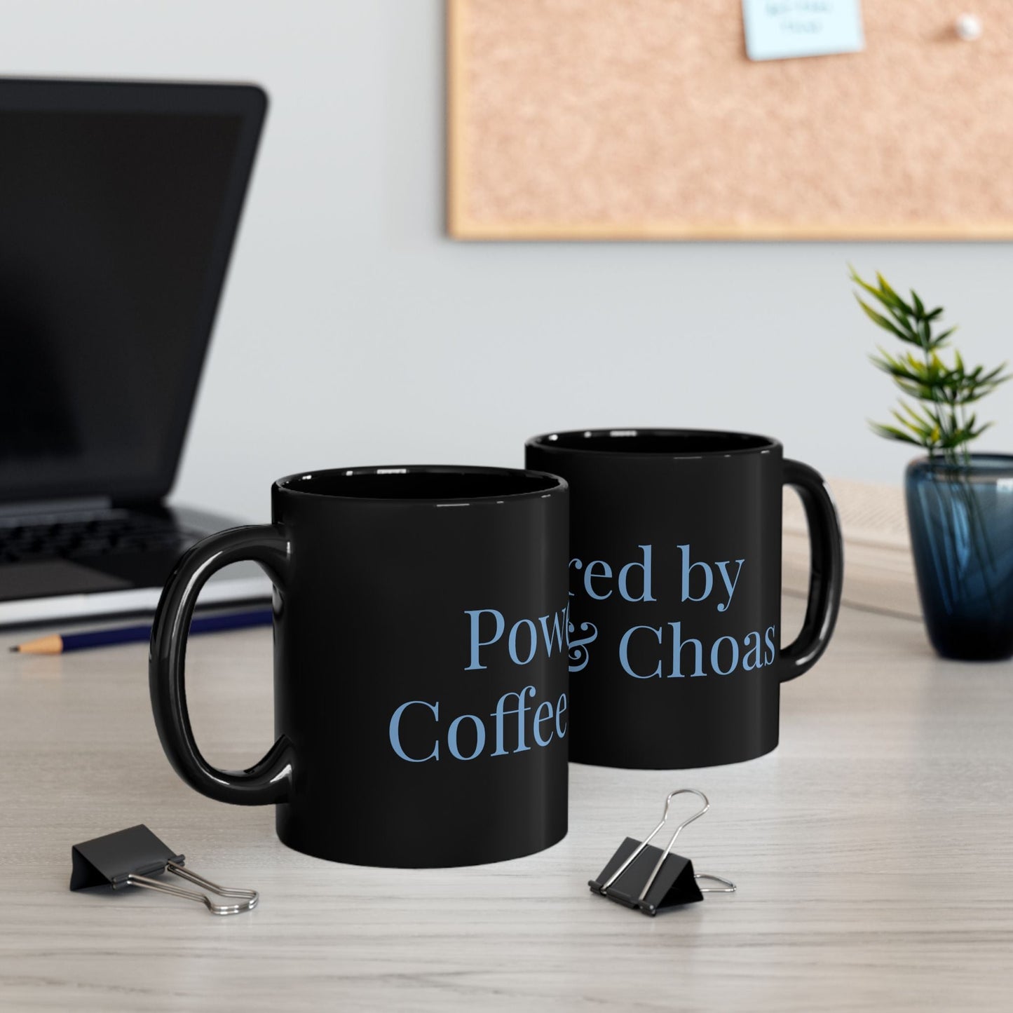 Powered by Coffee and Chaos Mug | Black Coffee Mug 11oz 15oz - Babytopia32