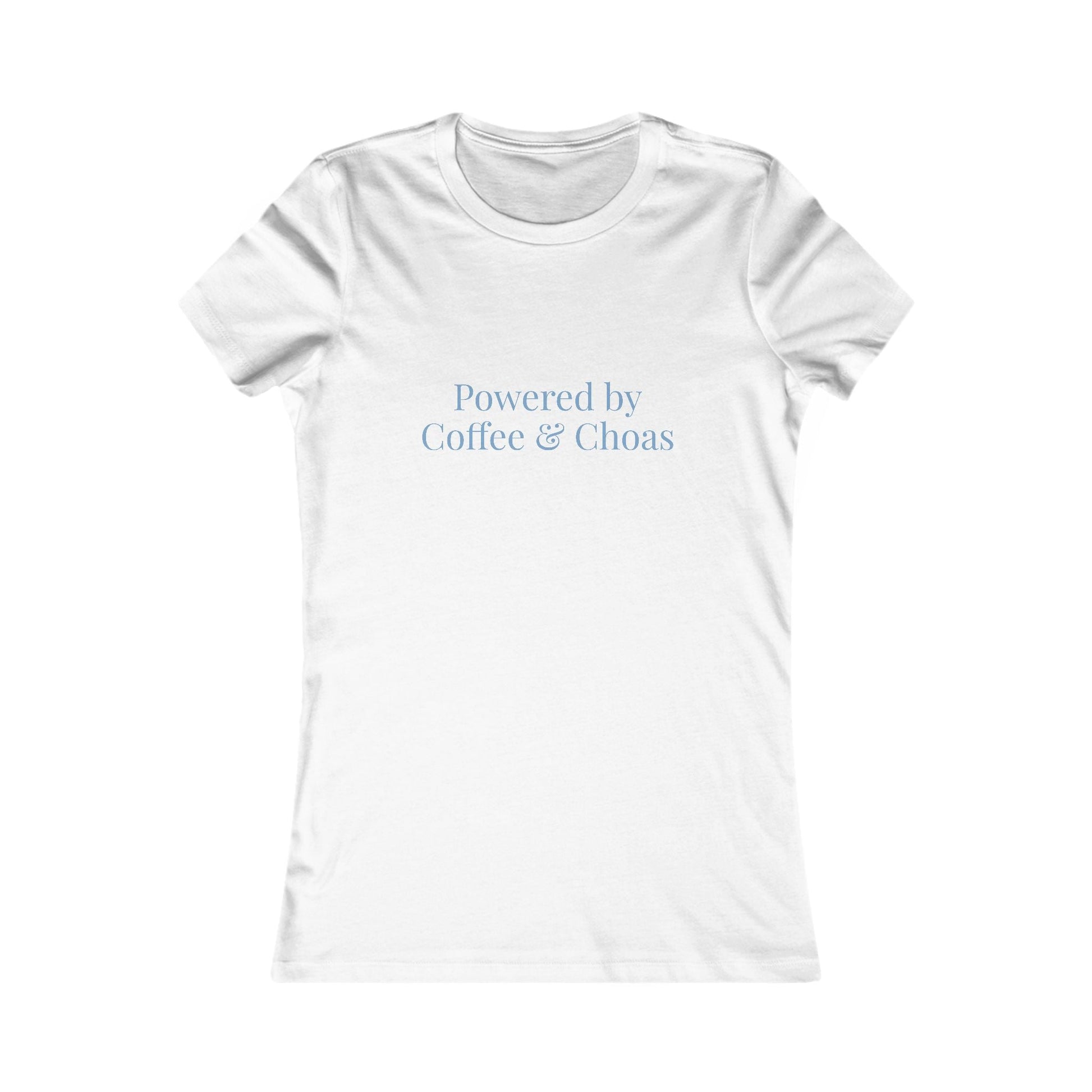Powered by Coffee and Chaos Tee | Women's Graphic Shirt - Babytopia32