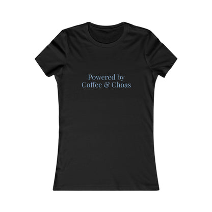 Powered by Coffee and Chaos Tee | Women's Graphic Shirt - Babytopia32