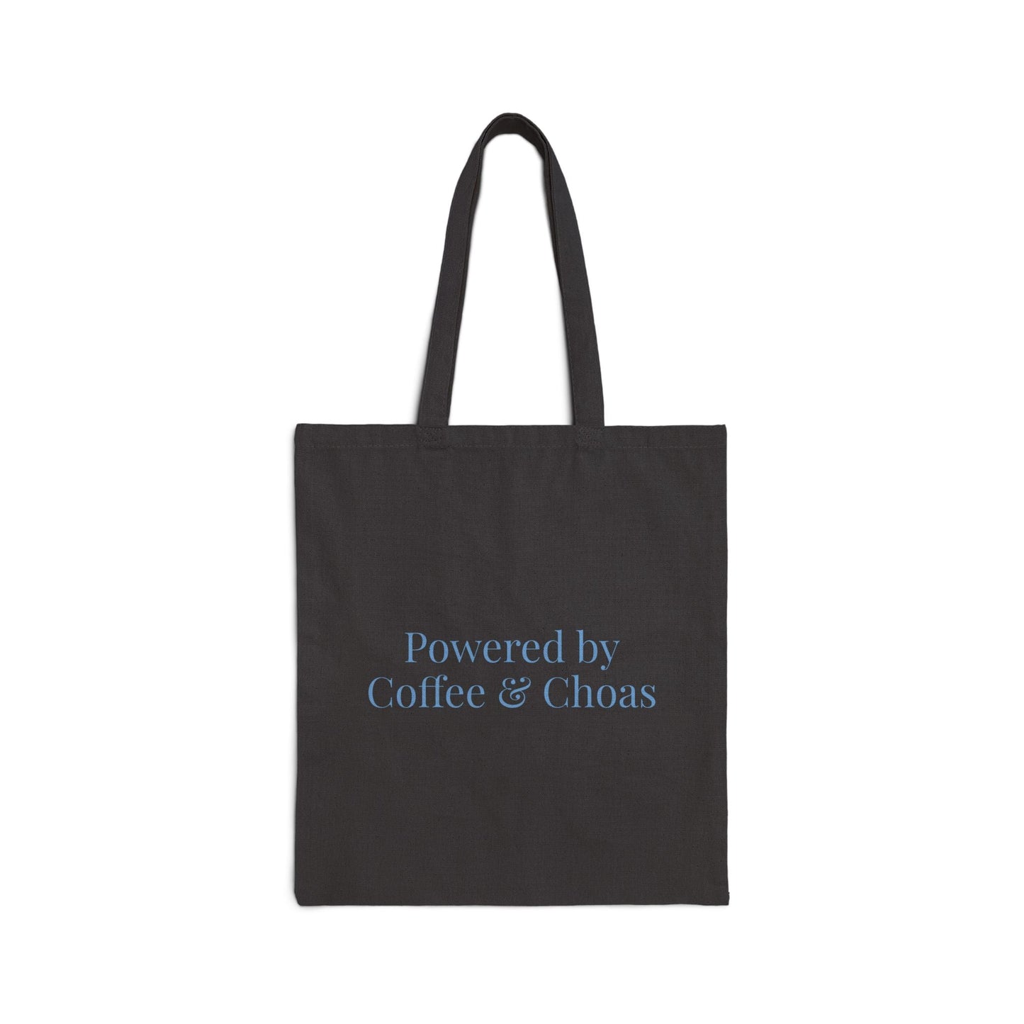 Powered by Coffee and Chaos Tote Bag | Minimalist Coffee Quote - Babytopia32