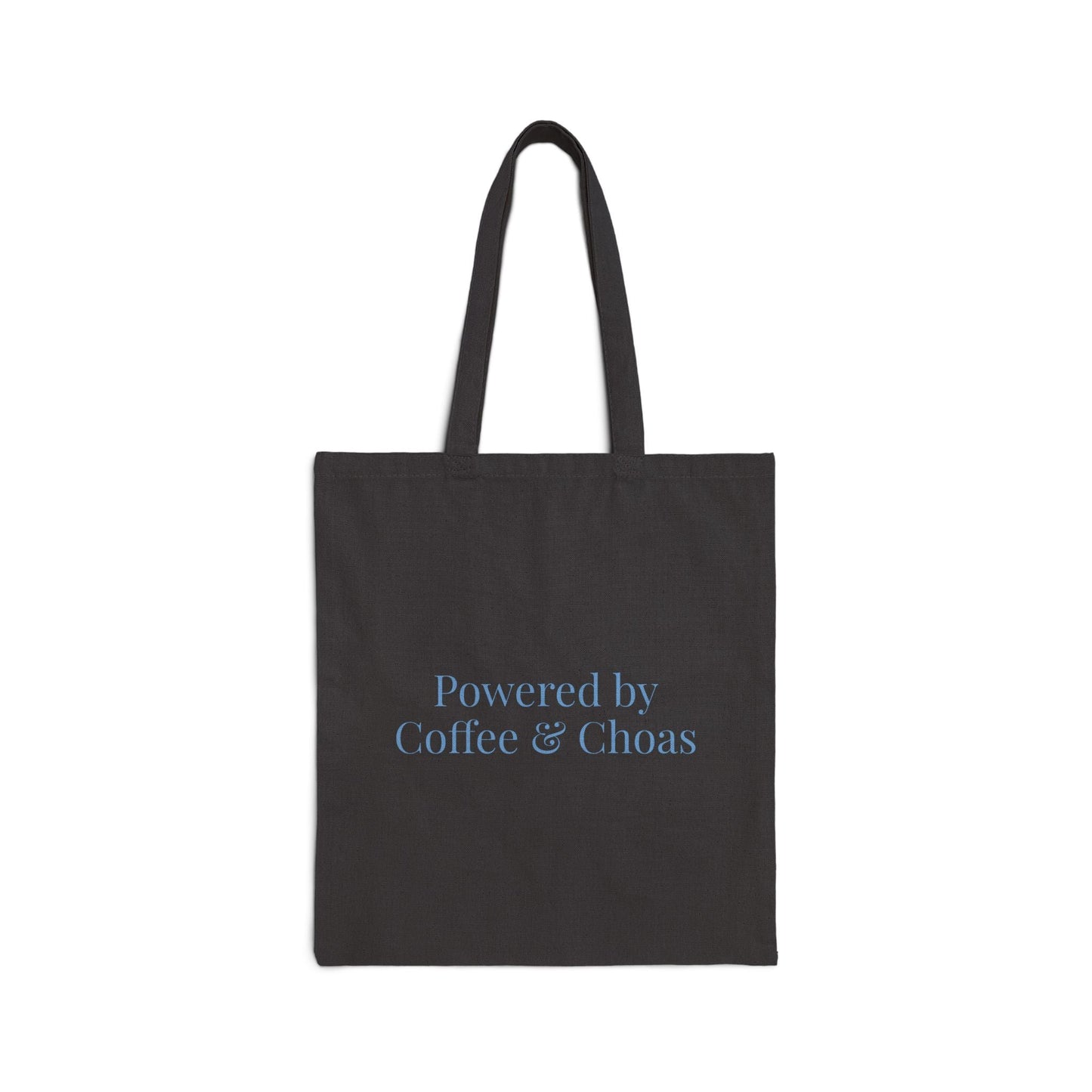 Powered by Coffee and Chaos Tote Bag | Minimalist Coffee Quote - Babytopia32