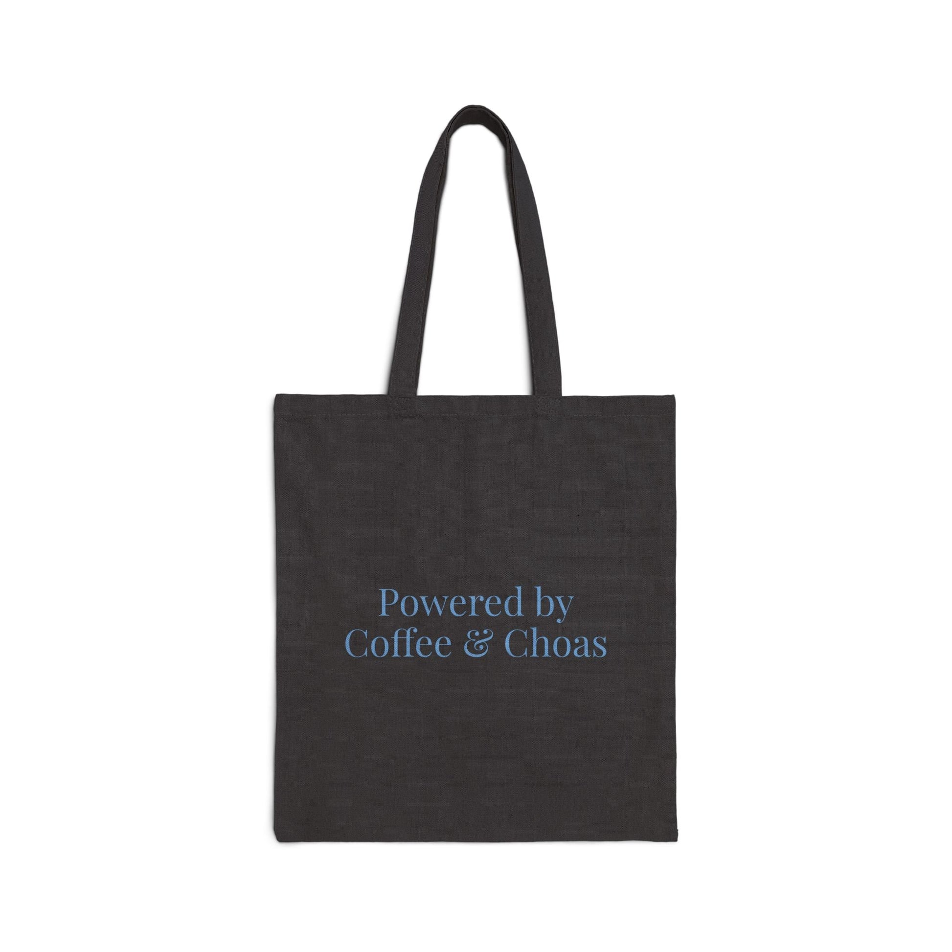 Powered by Coffee and Chaos Tote Bag | Minimalist Coffee Quote - Babytopia32