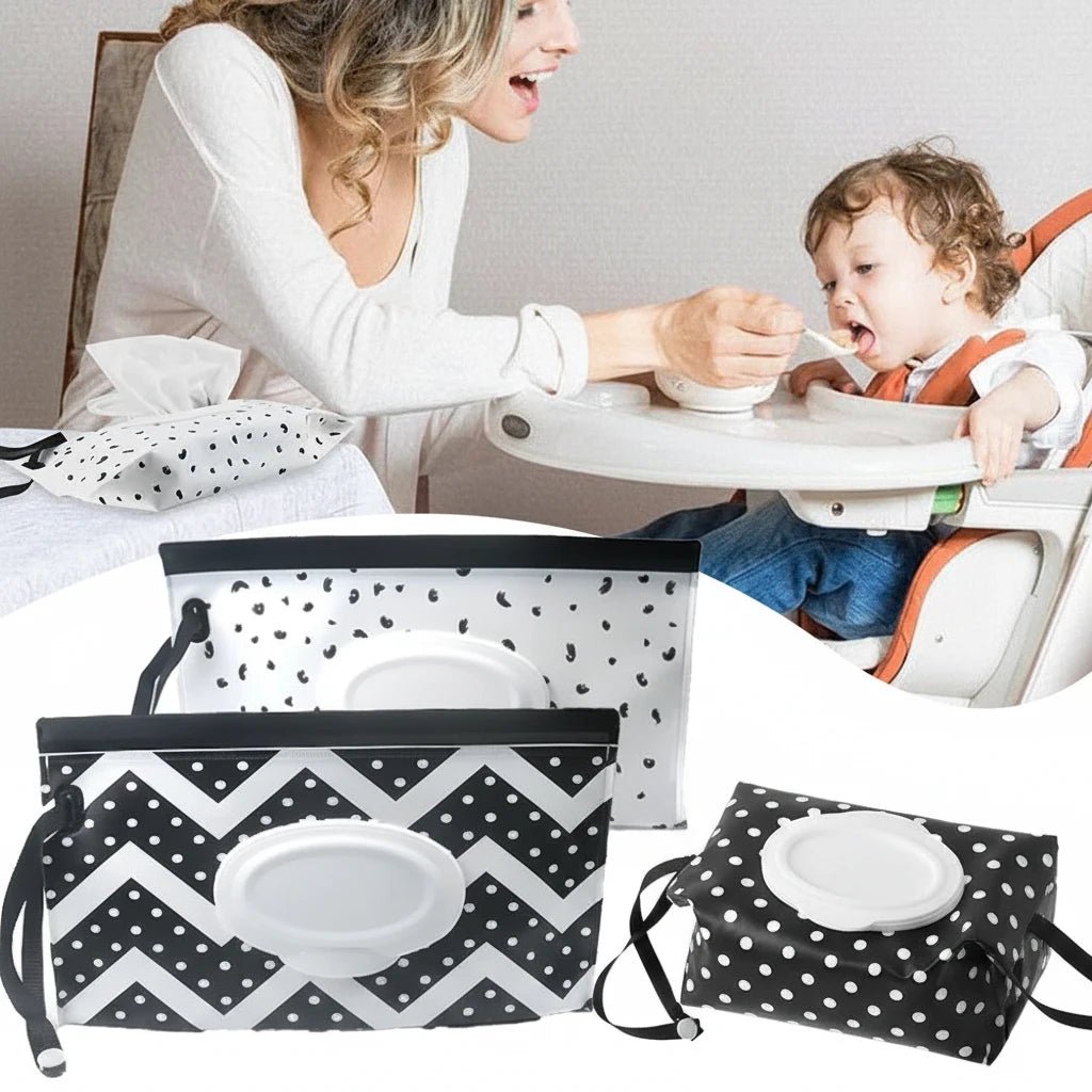 Refillable Baby Wipe & Tissue Storage Bag — Portable Wet Wipes Holder for Stroller, Travel & Outdoor Use - Babytopia32