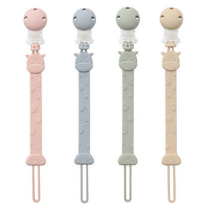 Silicone Pacifier Clips — BPA Free One-Piece Holder for Baby Boys & Girls | Giraffe & Dinosaur Designs - Babytopia32