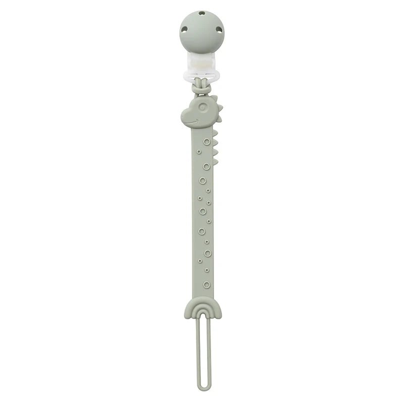 Silicone Pacifier Clips — BPA Free One-Piece Holder for Baby Boys & Girls | Giraffe & Dinosaur Designs - Babytopia32