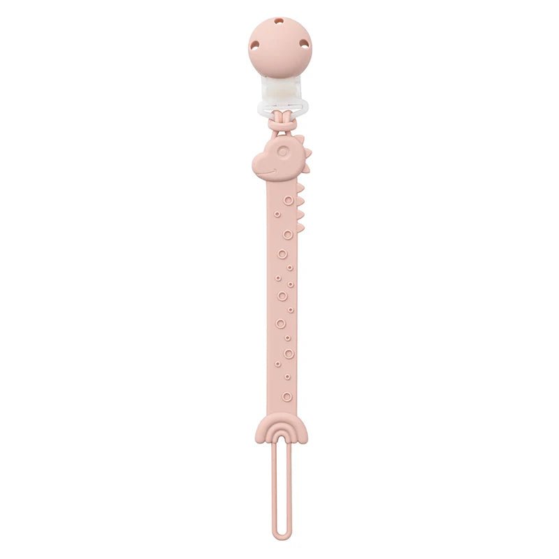 Silicone Pacifier Clips — BPA Free One-Piece Holder for Baby Boys & Girls | Giraffe & Dinosaur Designs - Babytopia32