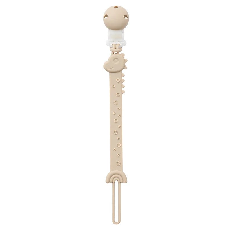 Silicone Pacifier Clips — BPA Free One-Piece Holder for Baby Boys & Girls | Giraffe & Dinosaur Designs - Babytopia32