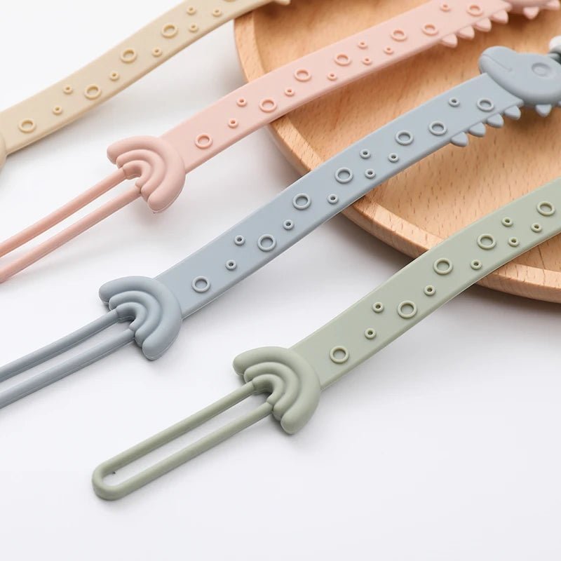 Silicone Pacifier Clips — BPA Free One-Piece Holder for Baby Boys & Girls | Giraffe & Dinosaur Designs - Babytopia32