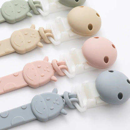 Silicone Pacifier Clips — BPA Free One-Piece Holder for Baby Boys & Girls | Giraffe & Dinosaur Designs - Babytopia32