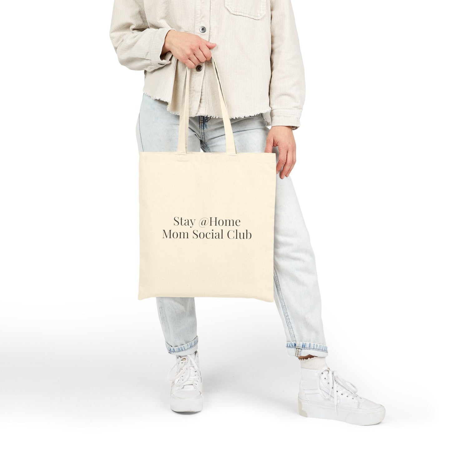 Stay At Home Mom Social Club Tote Bag | Cotton Canvas - Babytopia32