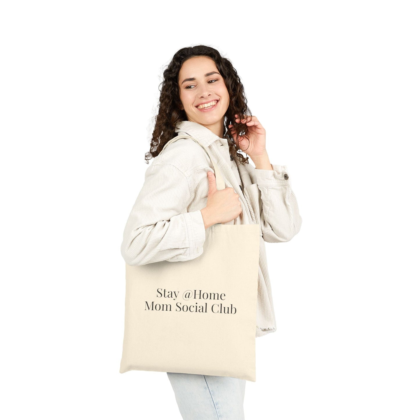 Stay At Home Mom Social Club Tote Bag | Cotton Canvas - Babytopia32