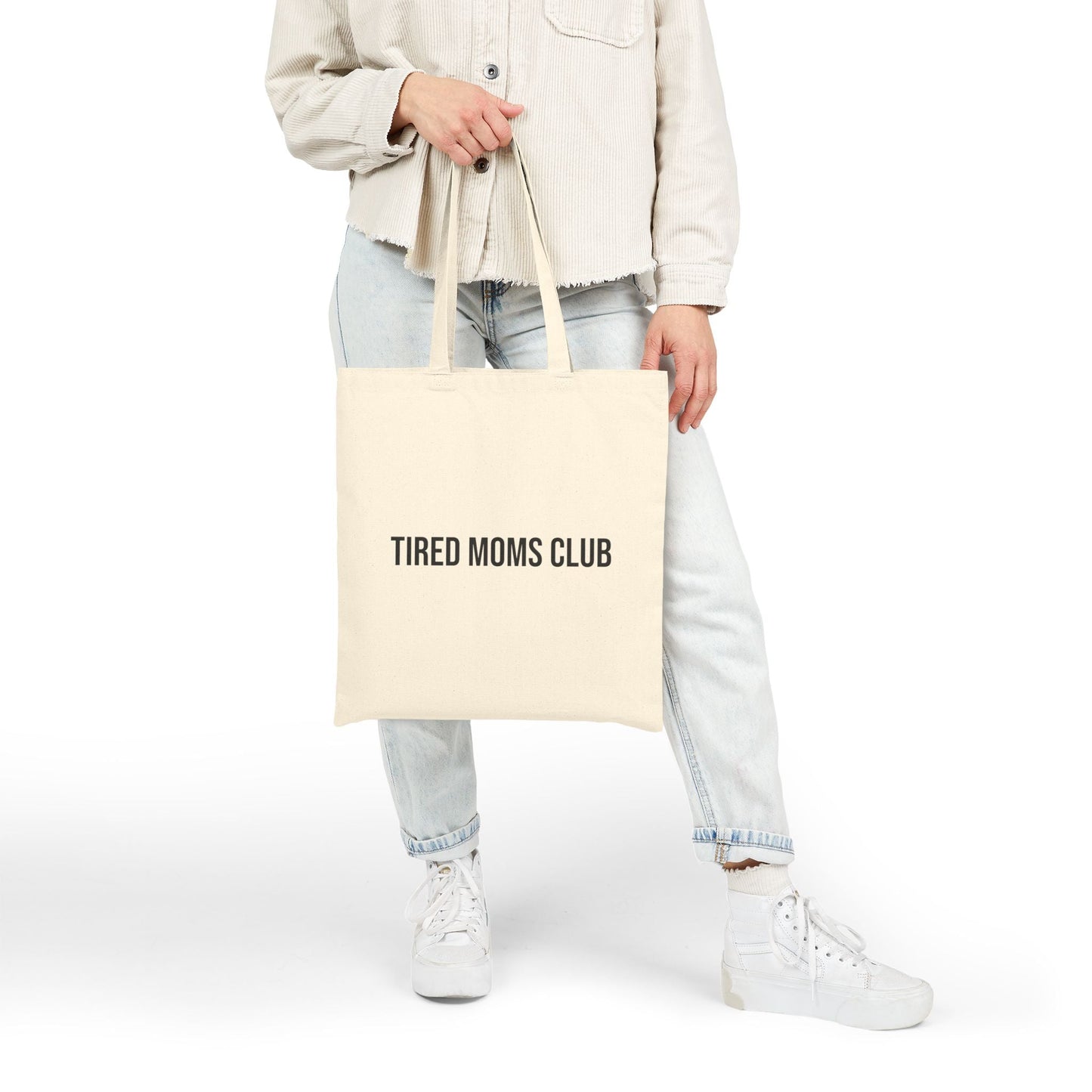 Tired Moms Club Tote Bag | Cotton Canvas Mom Life Grocery Market Bag - Babytopia32