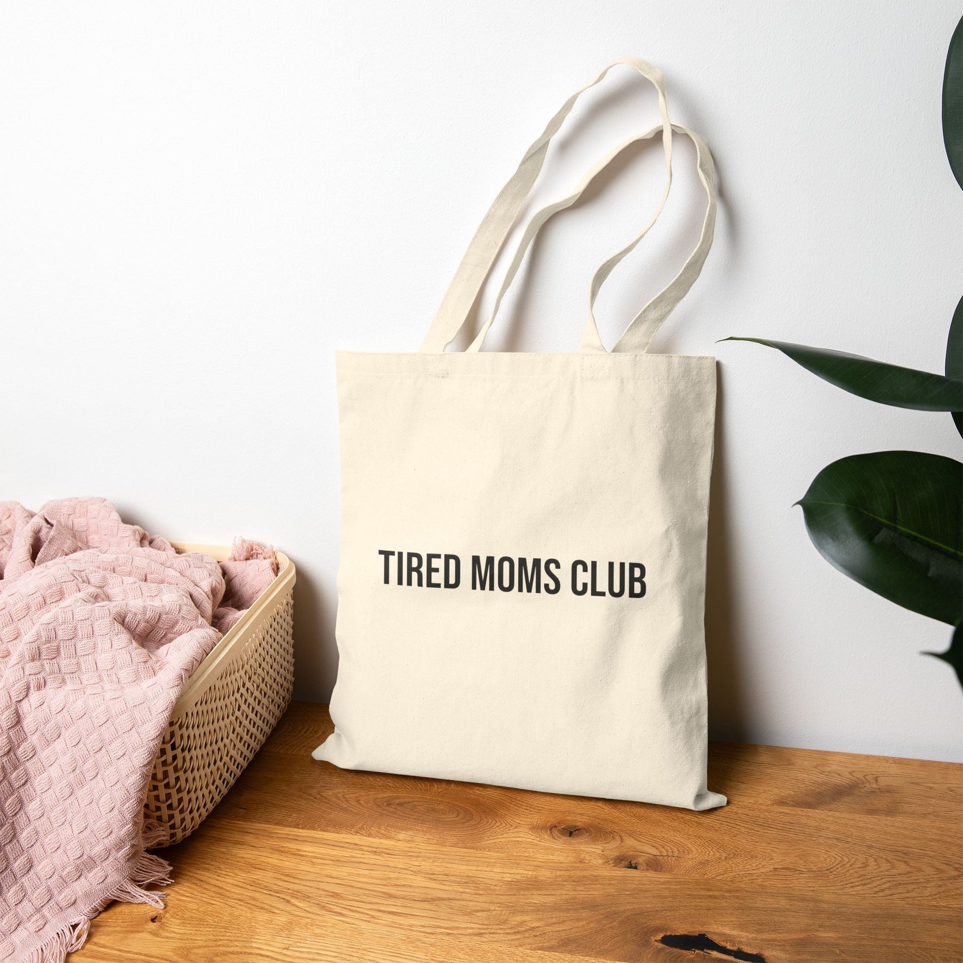 Tired Moms Club Tote Bag | Cotton Canvas Mom Life Grocery Market Bag - Babytopia32